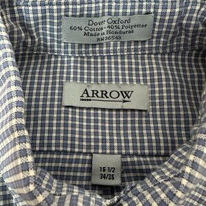 Arrow Blue and White Gingham Men's Shirt